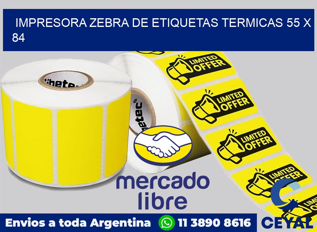 Impresora Zebra de etiquetas termicas 55 x 84