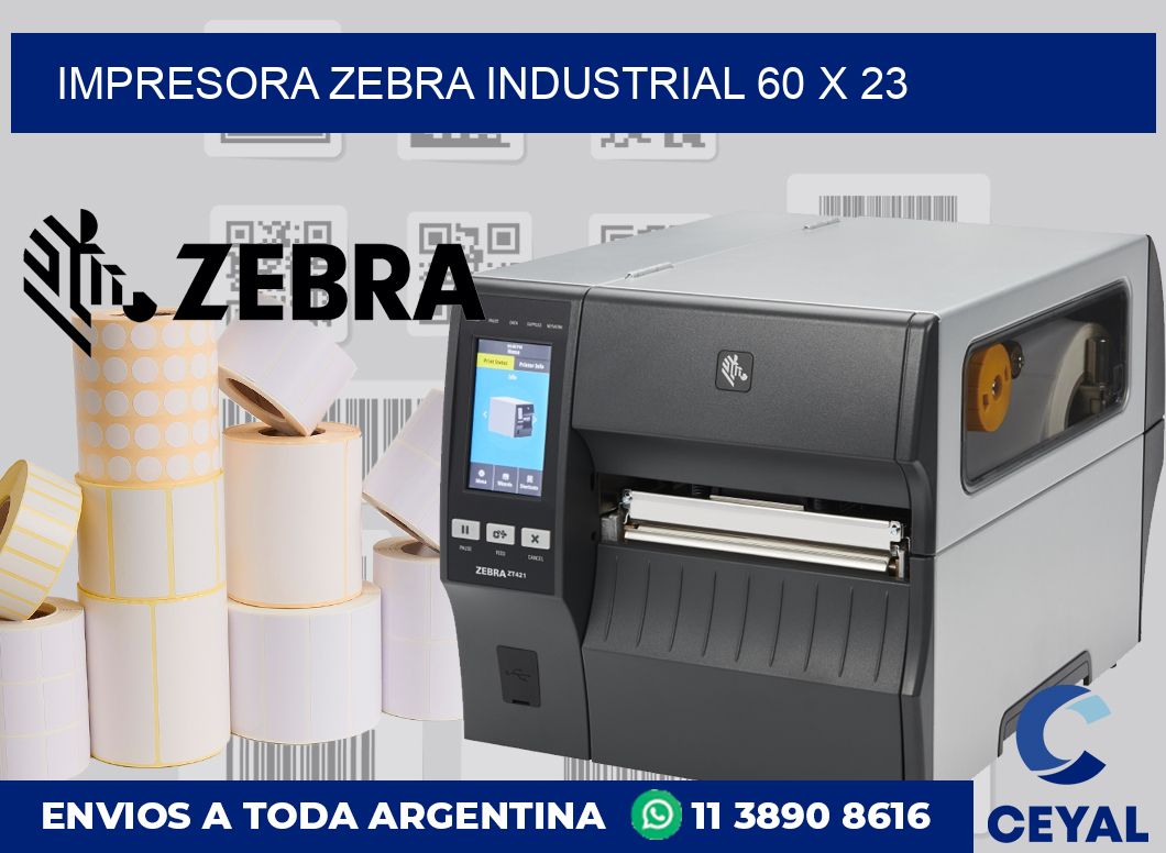 Impresora Zebra industrial 60 x 23