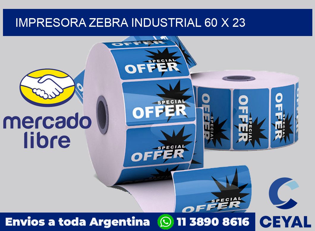 Impresora Zebra industrial 60 x 23