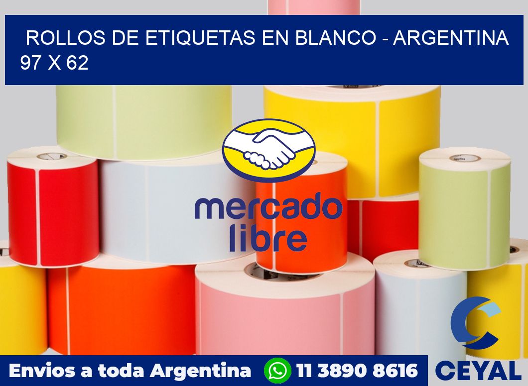 Rollos de etiquetas en blanco - Argentina 97 x 62