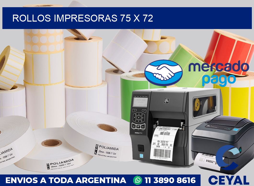 Rollos impresoras 75 x 72