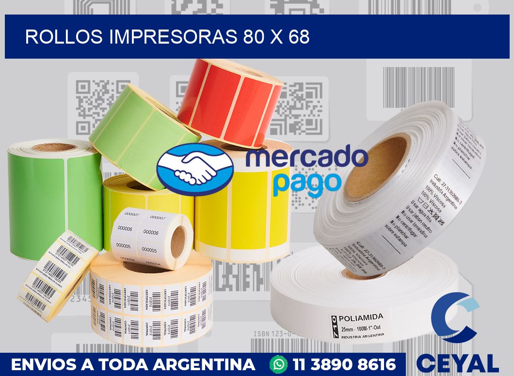 Rollos impresoras 80 x 68