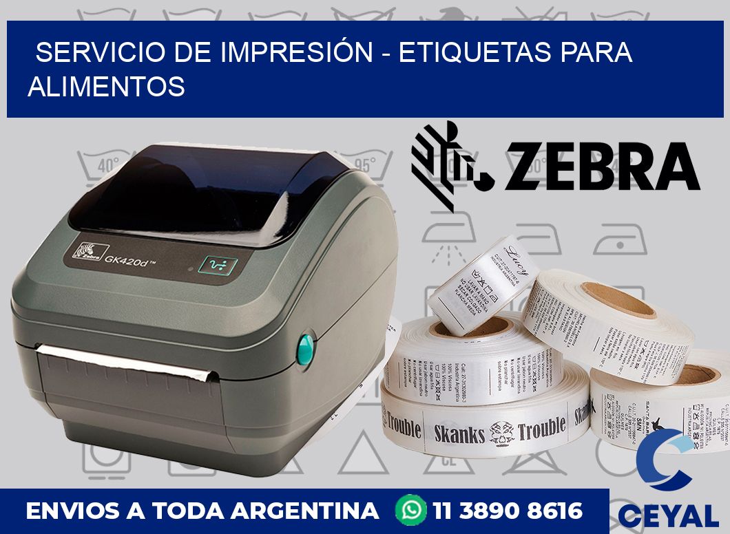 SERVICIO DE IMPRESIÓN – ETIQUETAS PARA ALIMENTOS