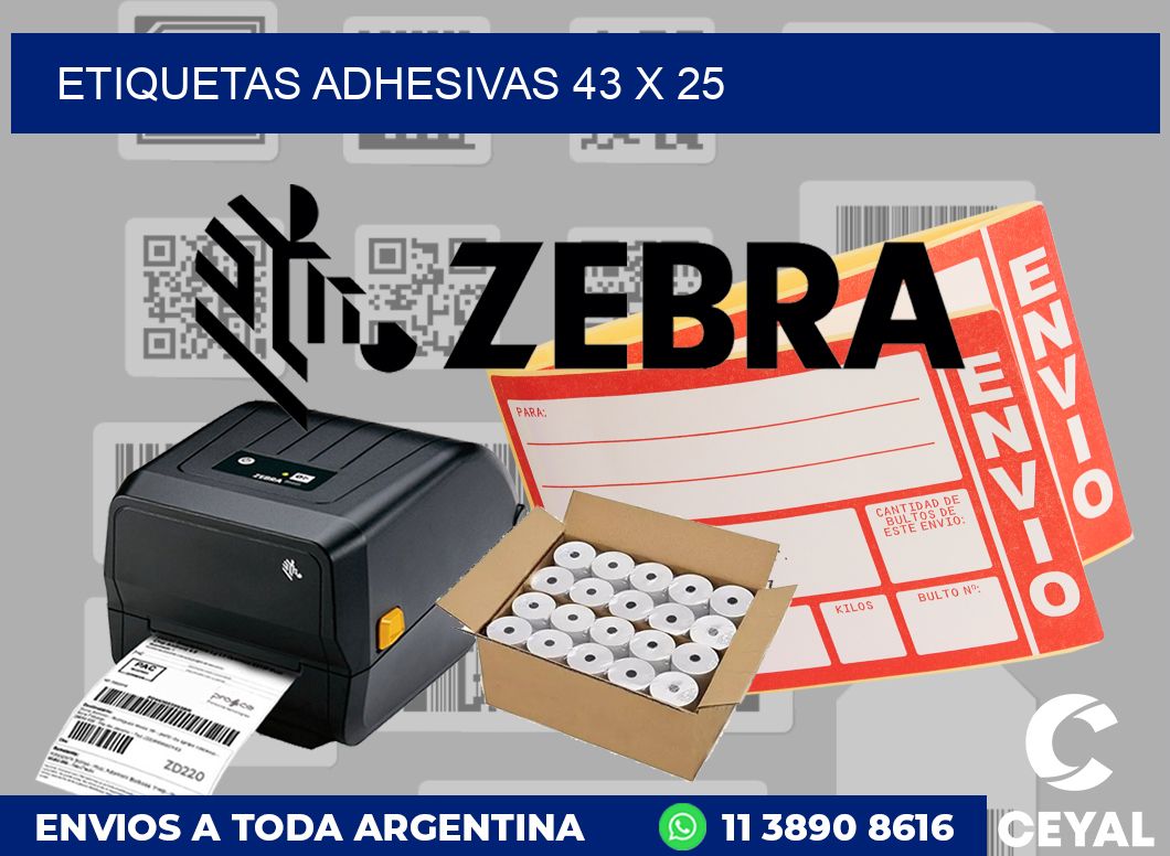 etiquetas adhesivas 43 x 25