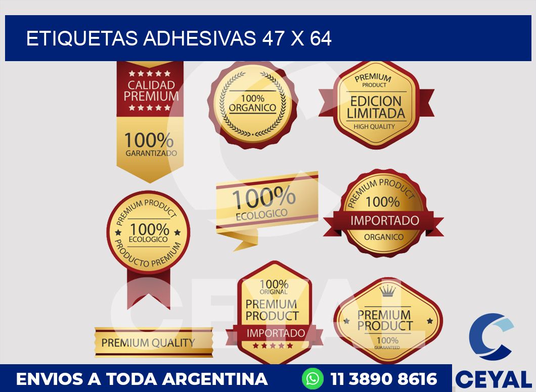 etiquetas adhesivas 47 x 64