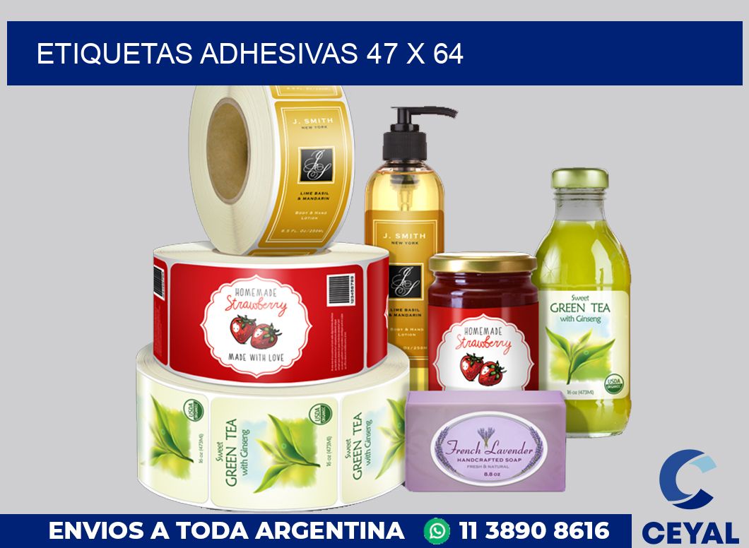 etiquetas adhesivas 47 x 64