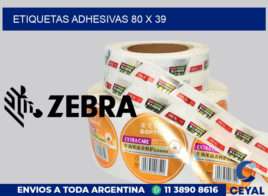 etiquetas adhesivas 80 x 39