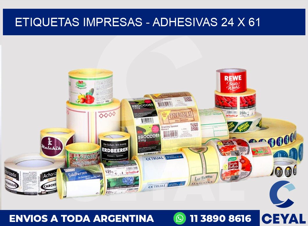 etiquetas impresas – Adhesivas 24 x 61