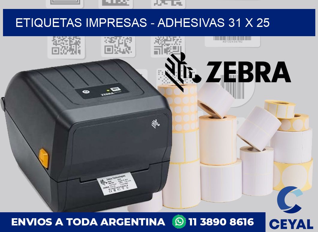 etiquetas impresas – Adhesivas 31 x 25