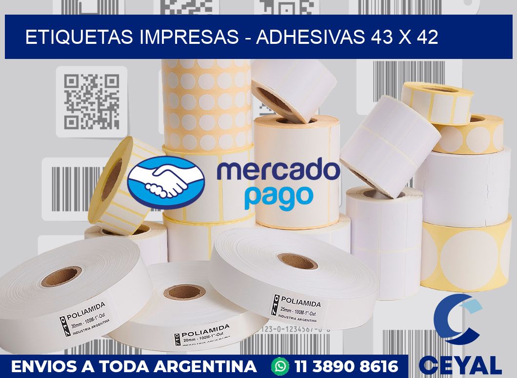 etiquetas impresas - Adhesivas 43 x 42