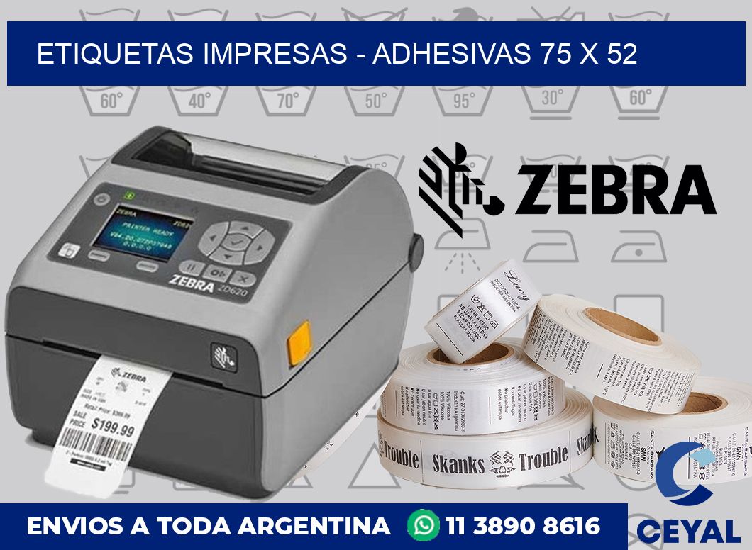 etiquetas impresas – Adhesivas 75 x 52