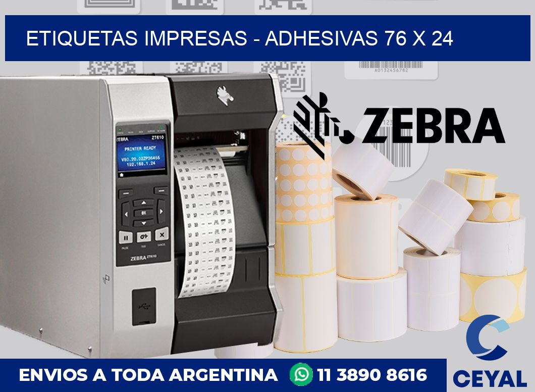 etiquetas impresas - Adhesivas 76 x 24