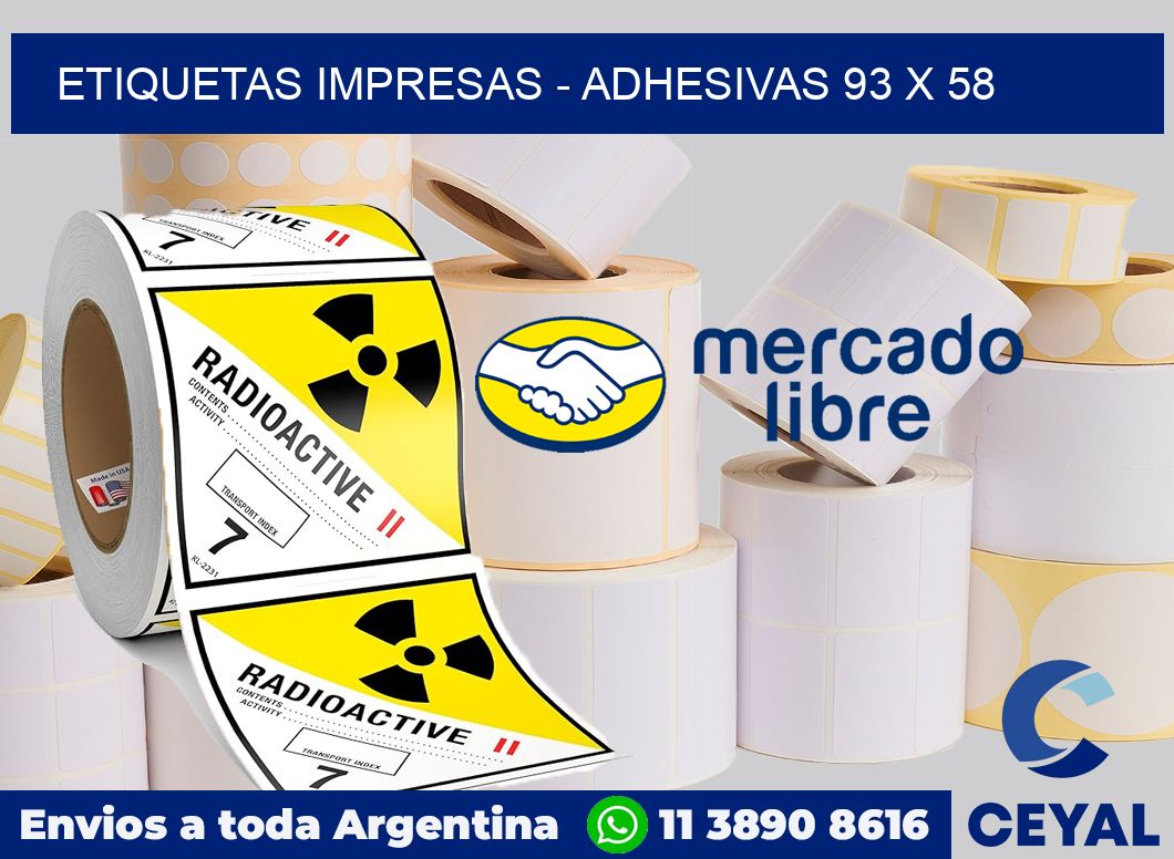 etiquetas impresas - Adhesivas 93 x 58