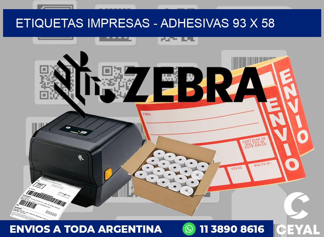 etiquetas impresas - Adhesivas 93 x 58