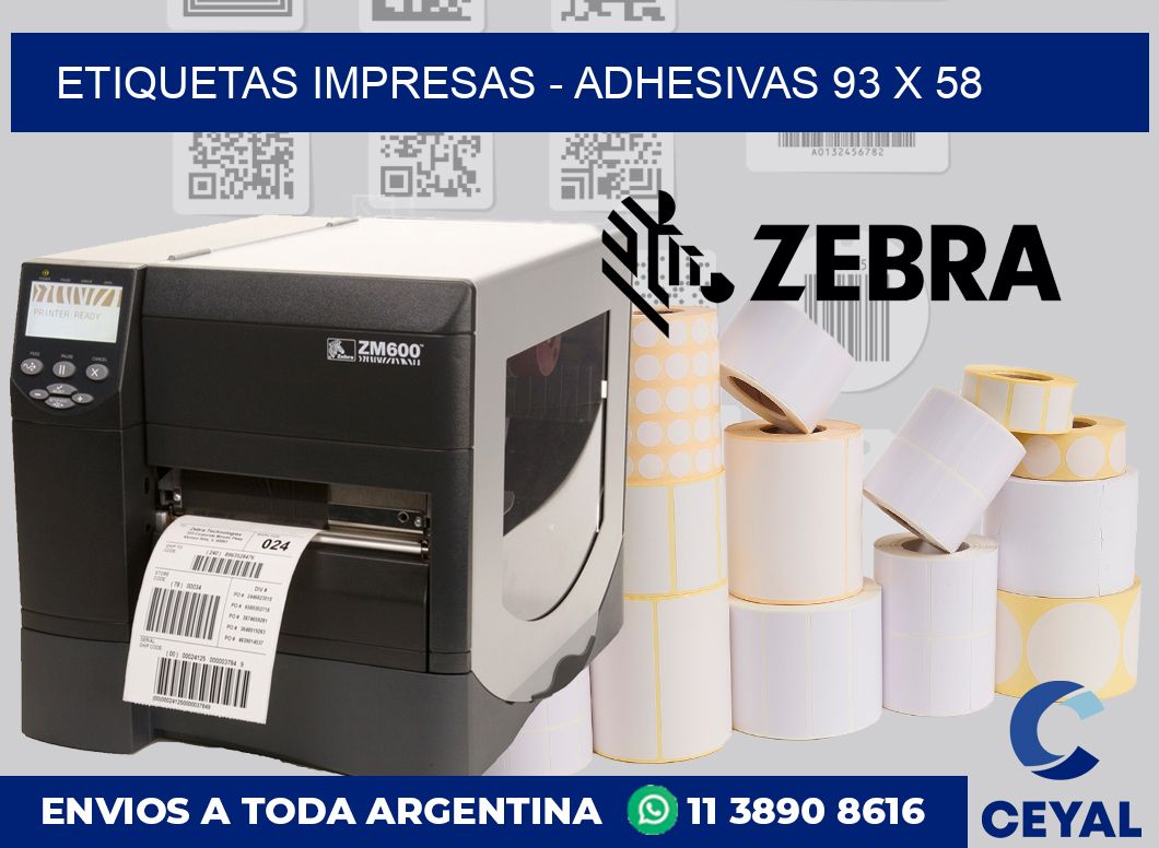 etiquetas impresas – Adhesivas 93 x 58
