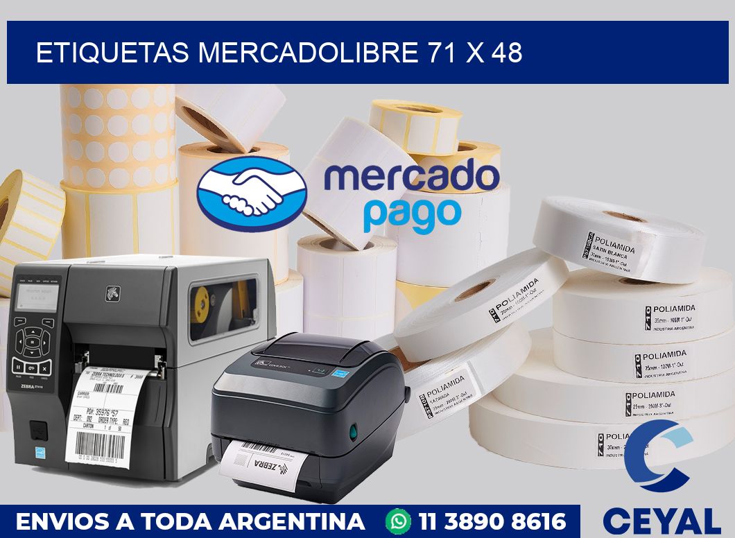 etiquetas mercadolibre 71 x 48