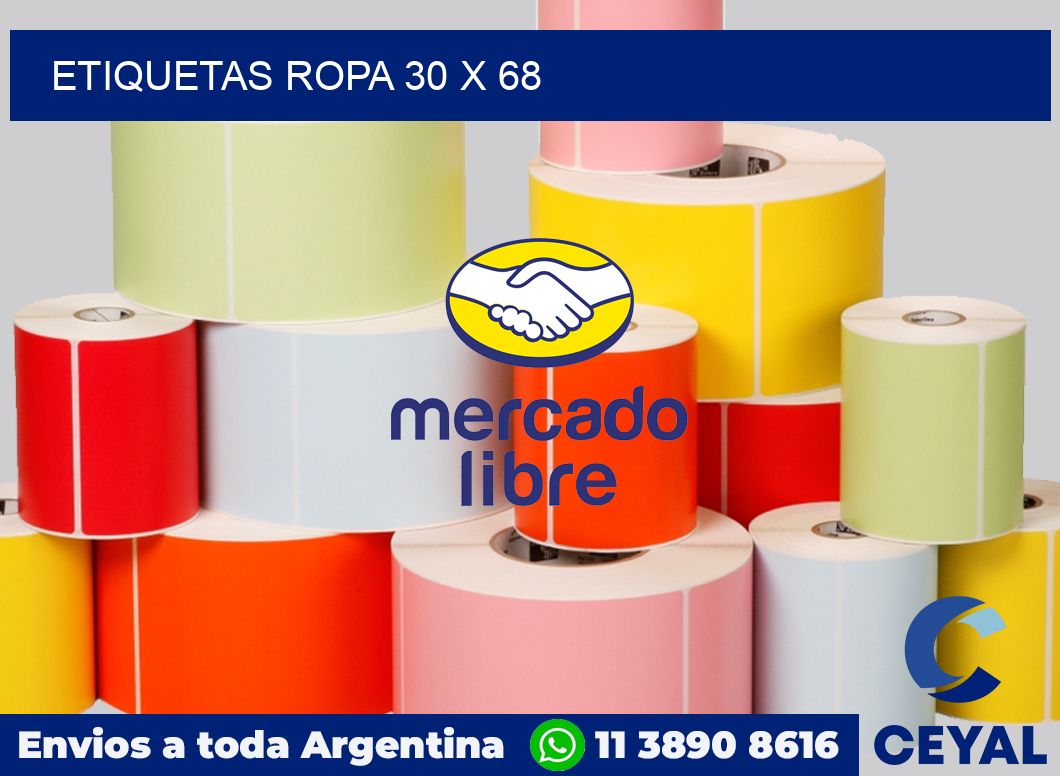 etiquetas ropa 30 x 68