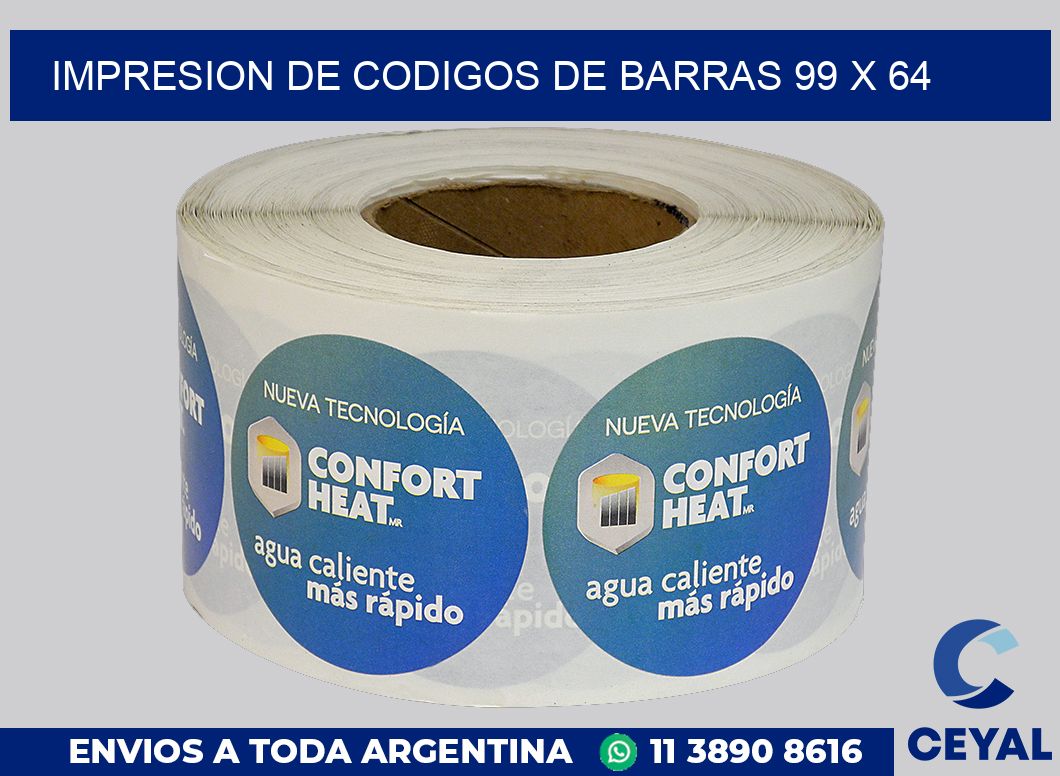 impresion de codigos de barras 99 x 64