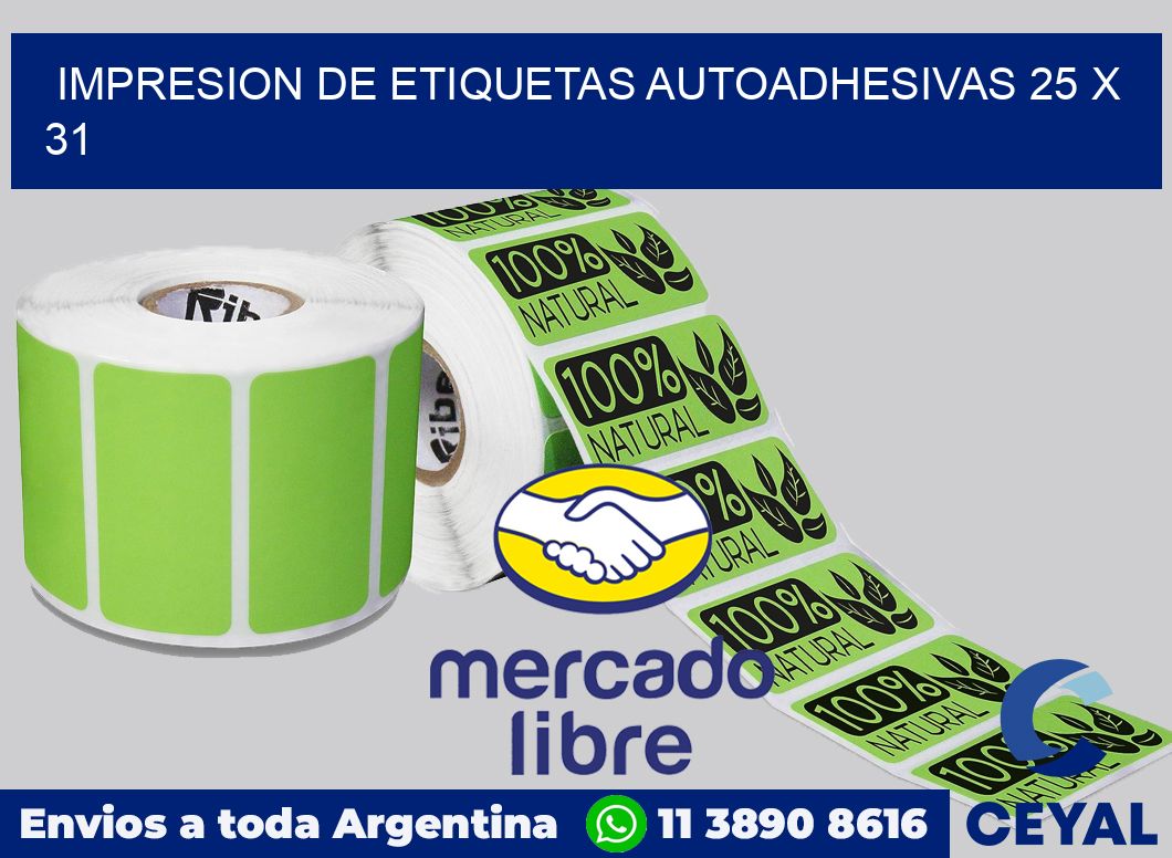 impresion de etiquetas autoadhesivas 25 x 31