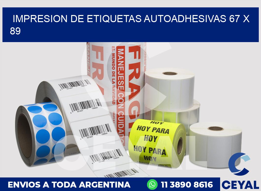 impresion de etiquetas autoadhesivas 67 x 89