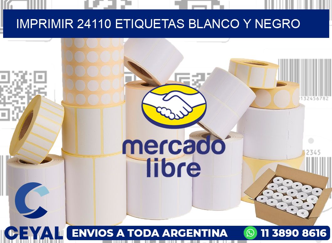 imprimir 24110 etiquetas blanco y negro