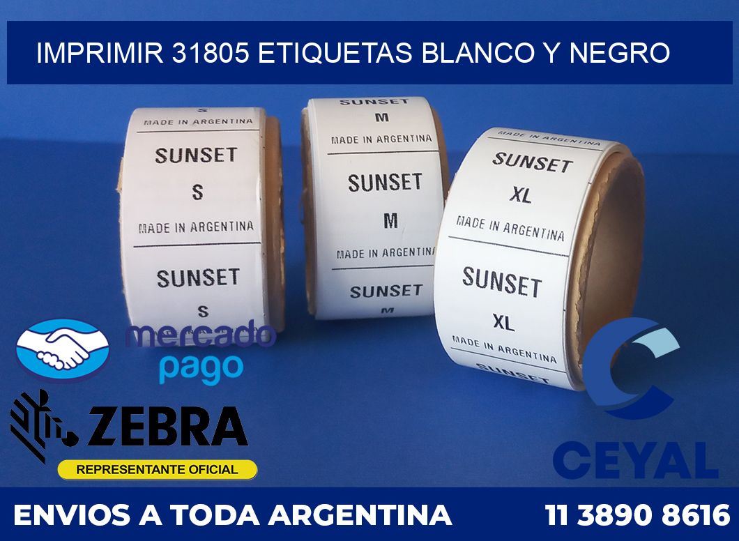 imprimir 31805 etiquetas blanco y negro