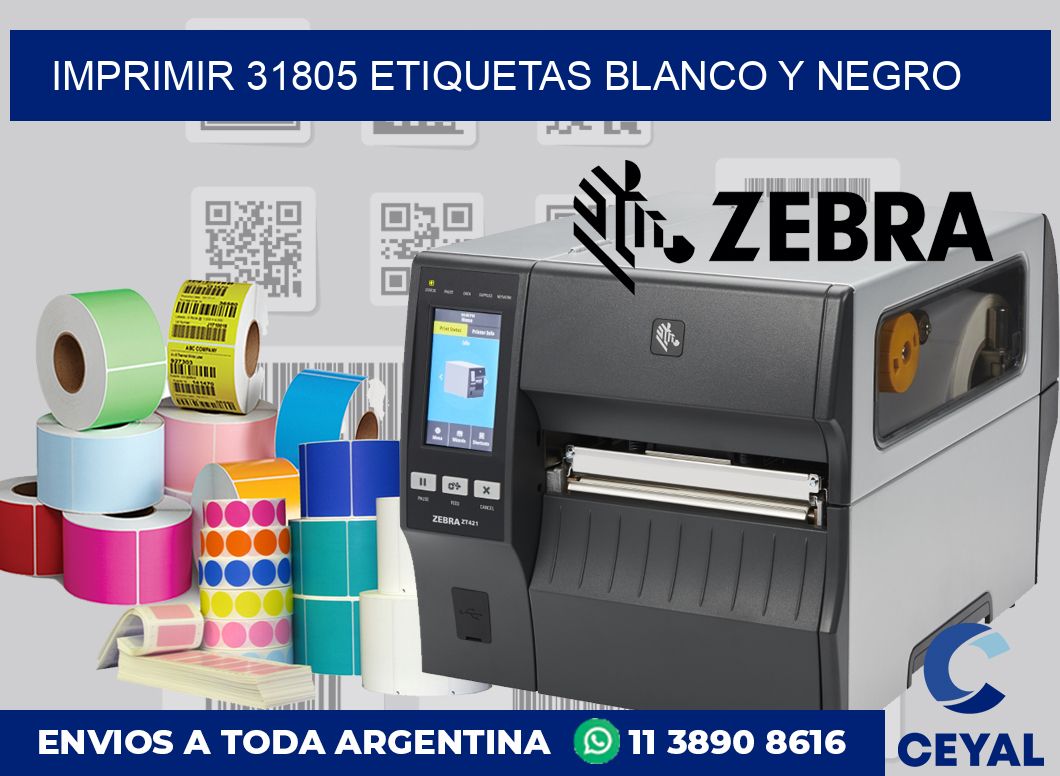 imprimir 31805 etiquetas blanco y negro