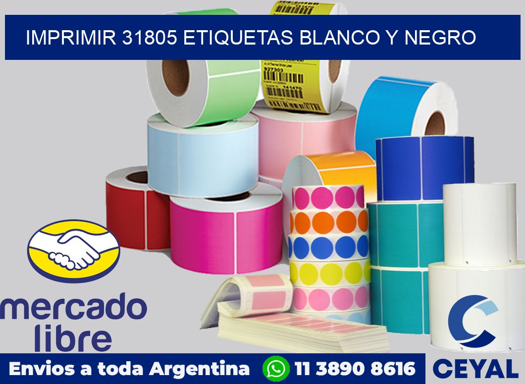 imprimir 31805 etiquetas blanco y negro