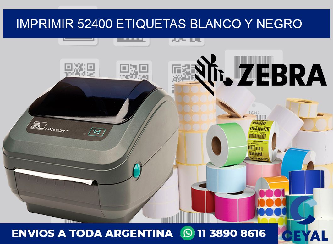 imprimir 52400 etiquetas blanco y negro