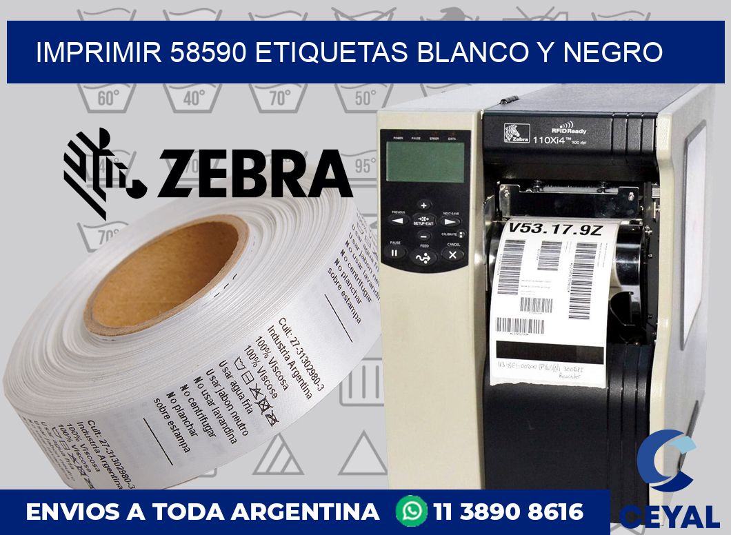 imprimir 58590 etiquetas blanco y negro