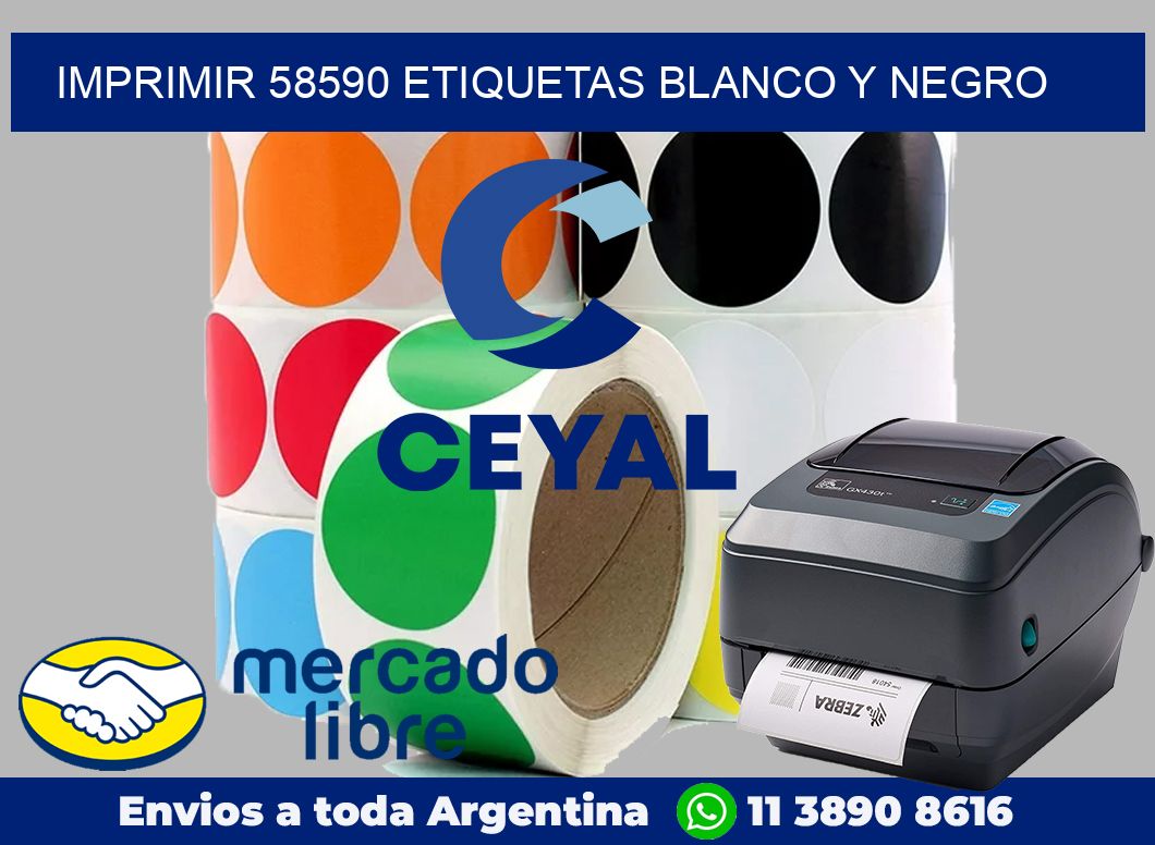 imprimir 58590 etiquetas blanco y negro