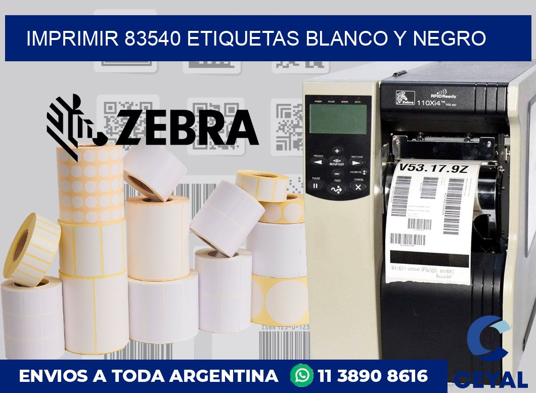 imprimir 83540 etiquetas blanco y negro