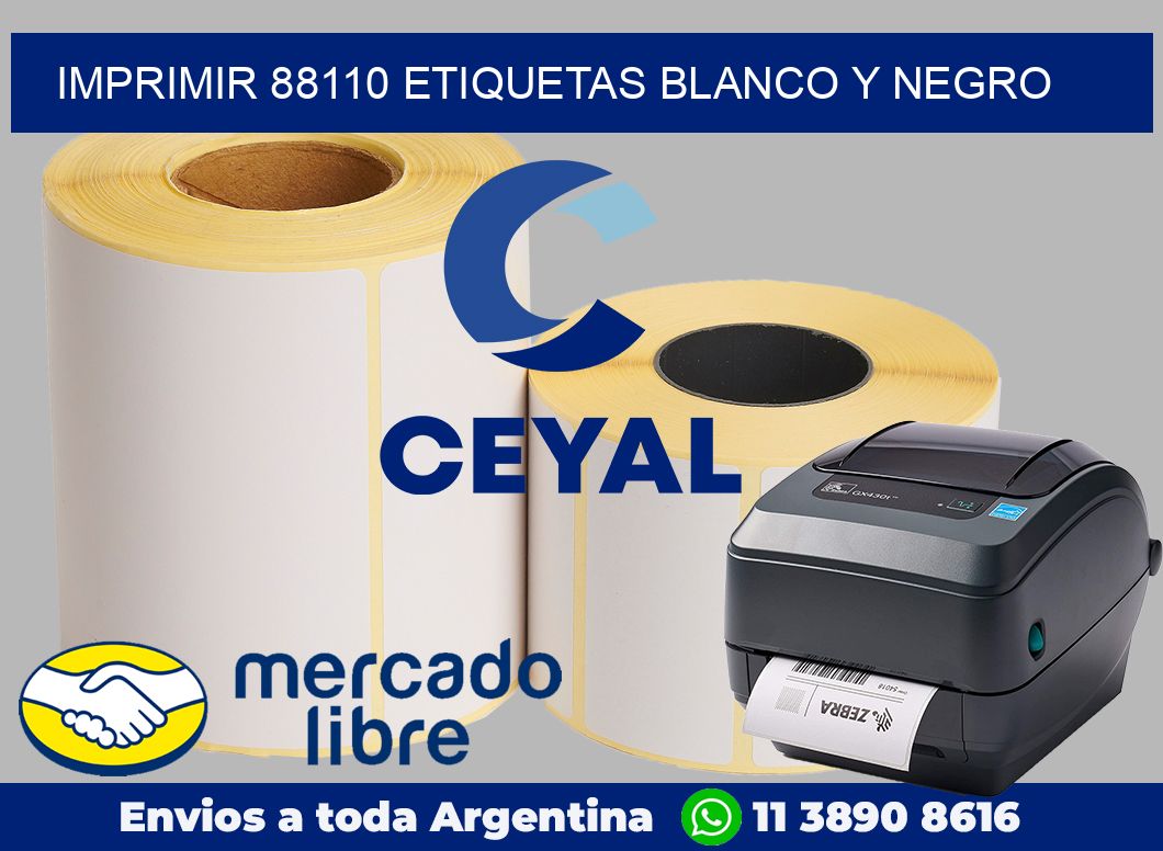 imprimir 88110 etiquetas blanco y negro
