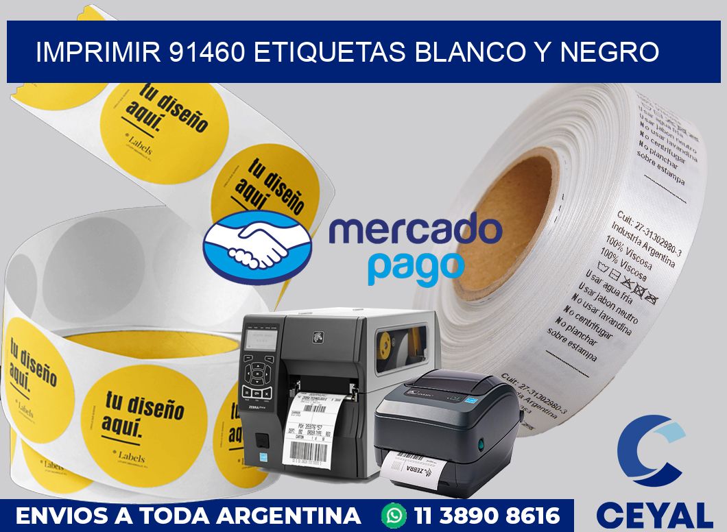 imprimir 91460 etiquetas blanco y negro