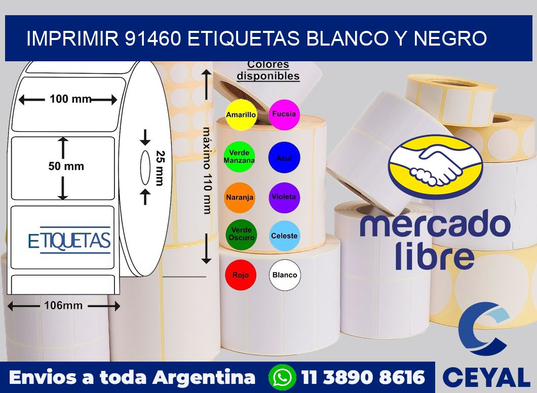 imprimir 91460 etiquetas blanco y negro