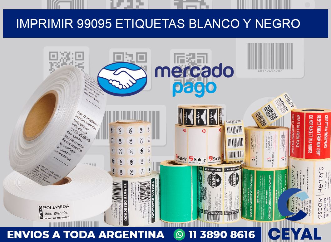 imprimir 99095 etiquetas blanco y negro