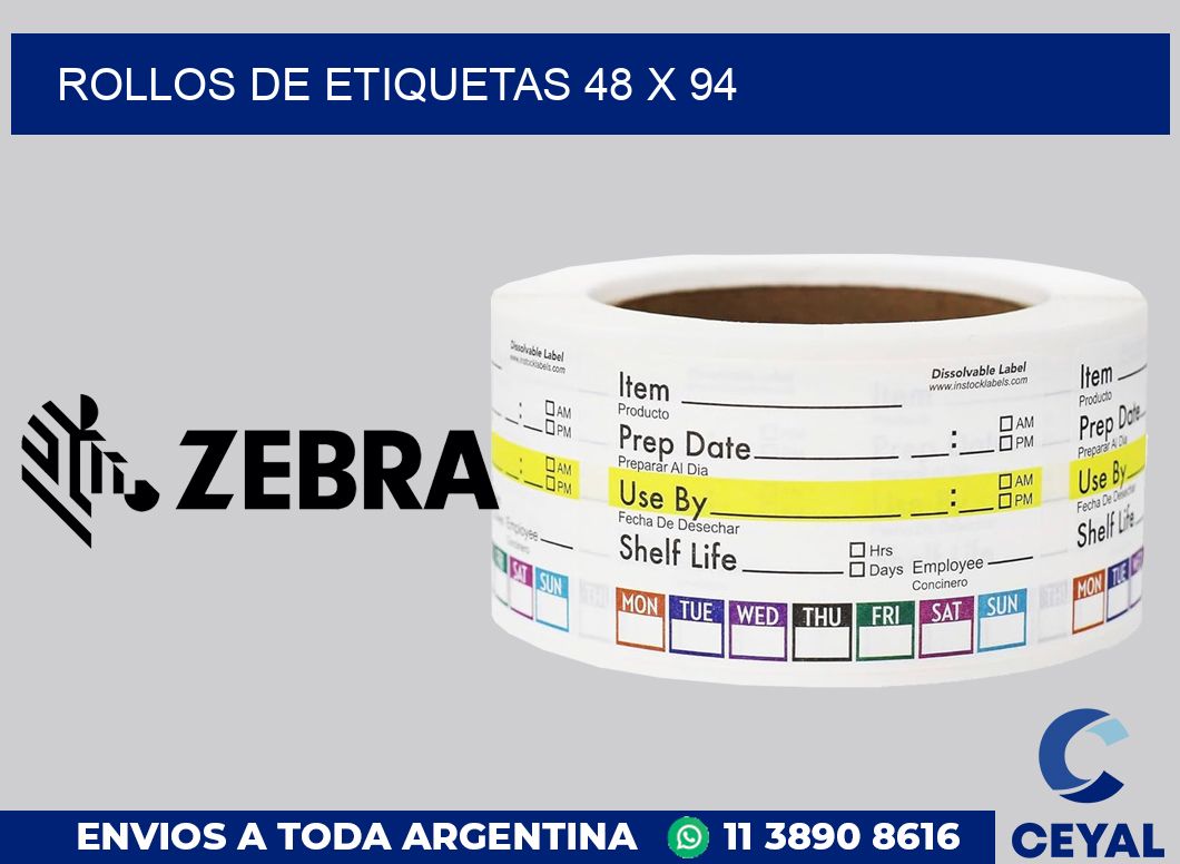 rollos de etiquetas 48 x 94