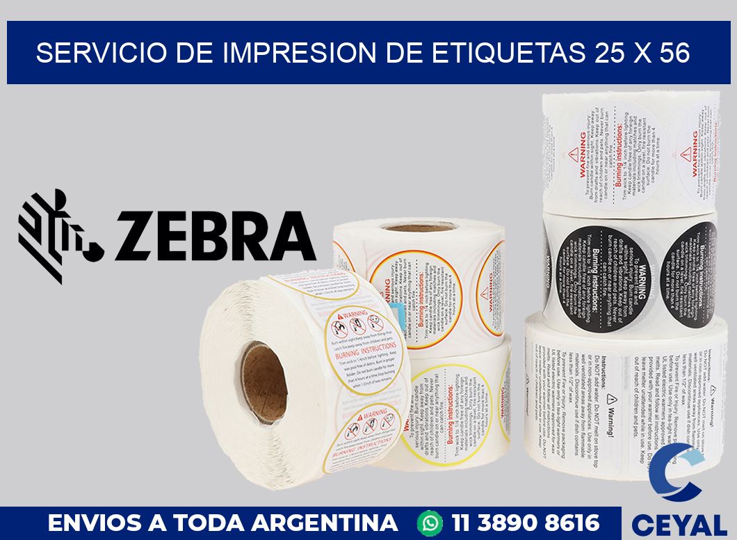 servicio de impresion de etiquetas 25 x 56