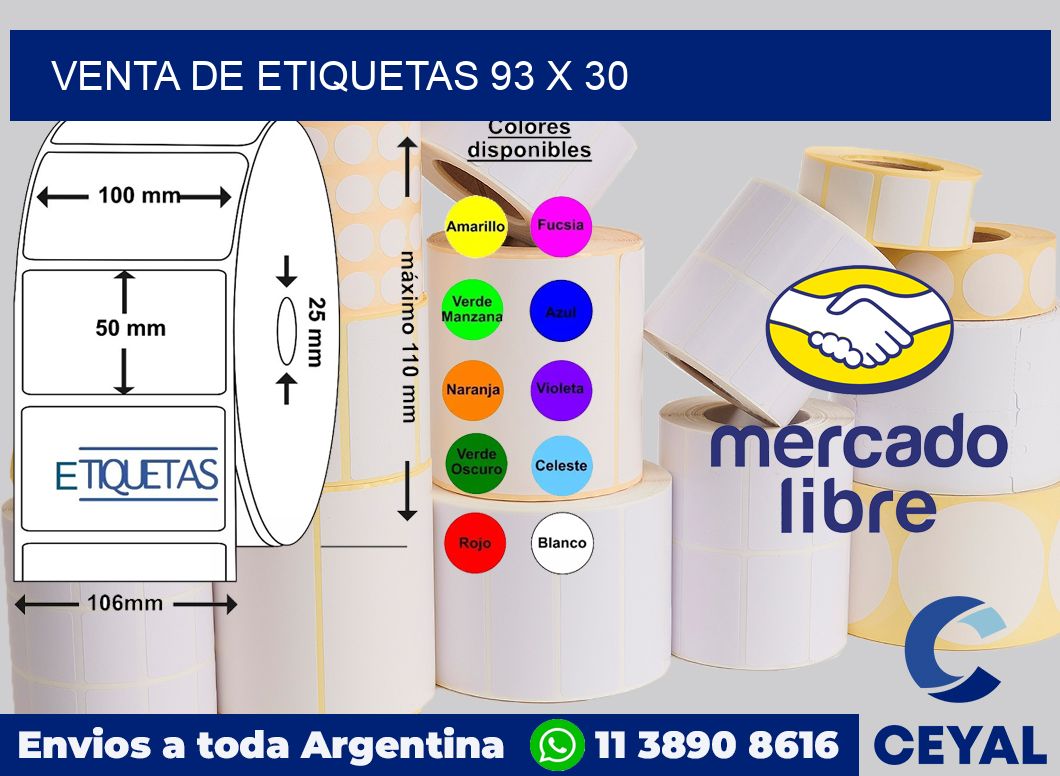 venta de etiquetas 93 x 30