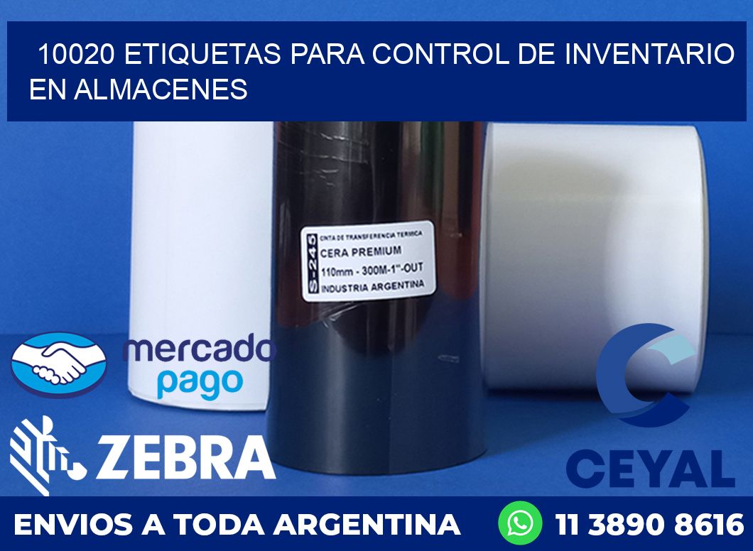 10020 ETIQUETAS PARA CONTROL DE INVENTARIO EN ALMACENES