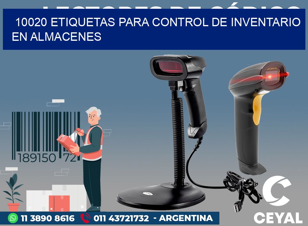 10020 ETIQUETAS PARA CONTROL DE INVENTARIO EN ALMACENES