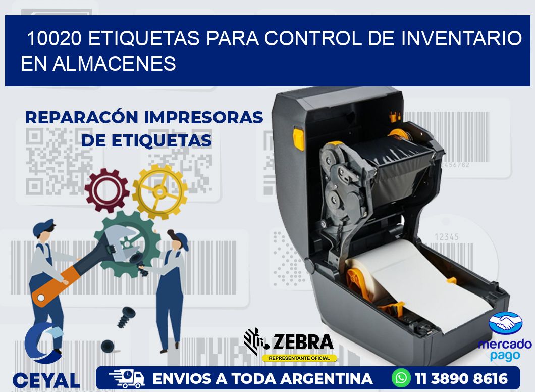 10020 ETIQUETAS PARA CONTROL DE INVENTARIO EN ALMACENES