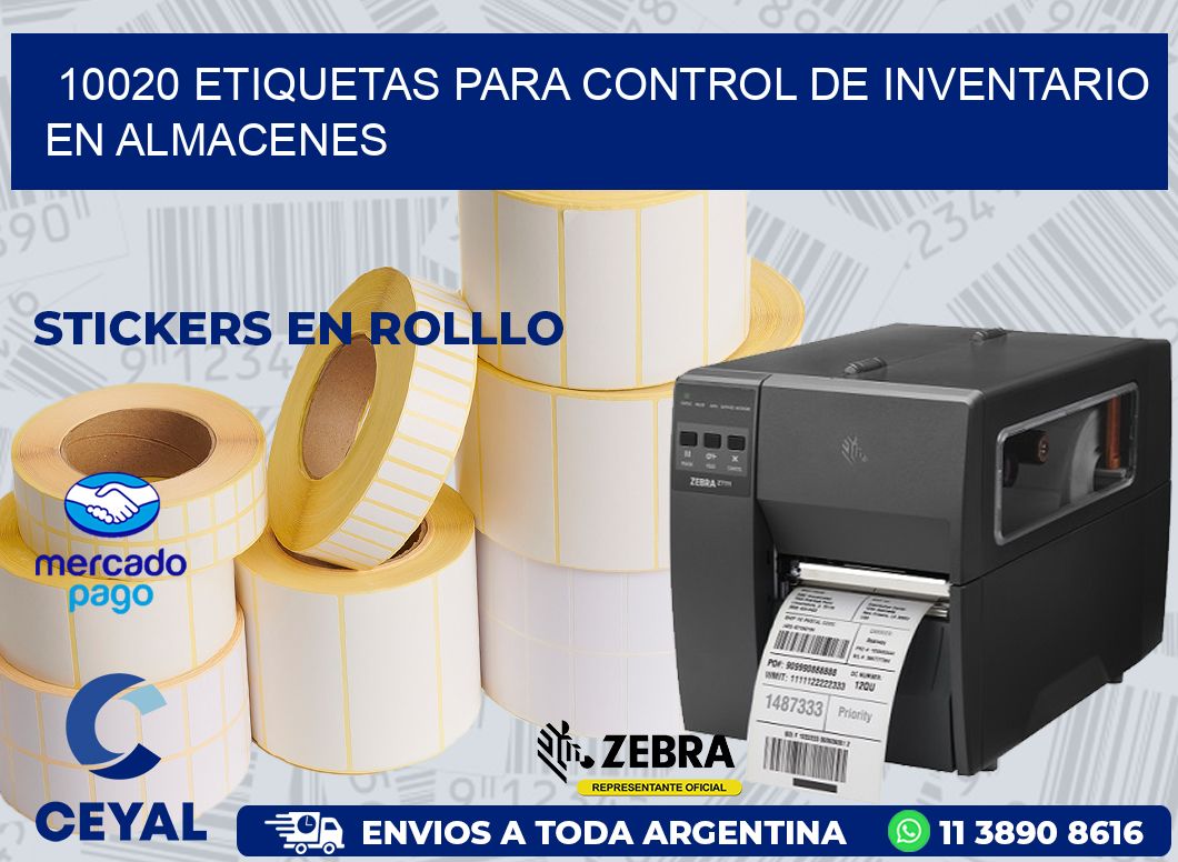 10020 ETIQUETAS PARA CONTROL DE INVENTARIO EN ALMACENES