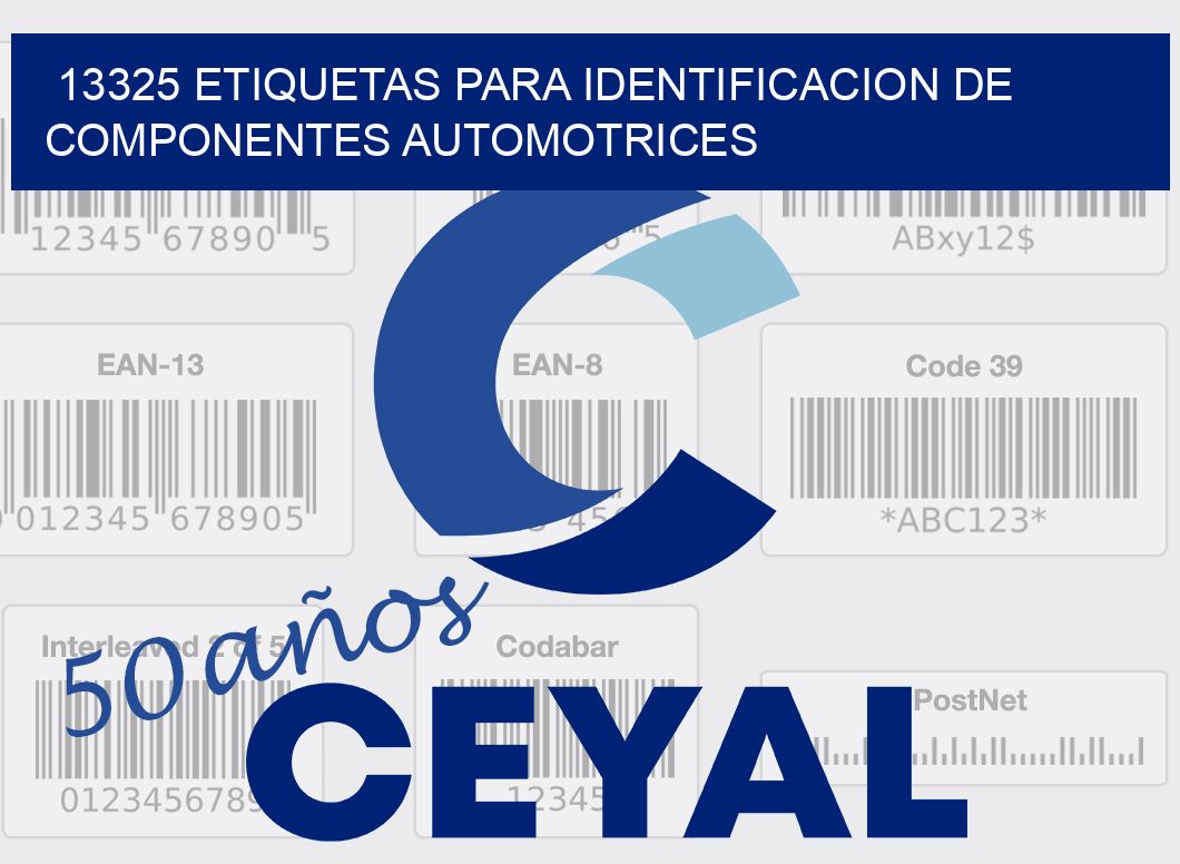 13325 ETIQUETAS PARA IDENTIFICACION DE COMPONENTES AUTOMOTRICES
