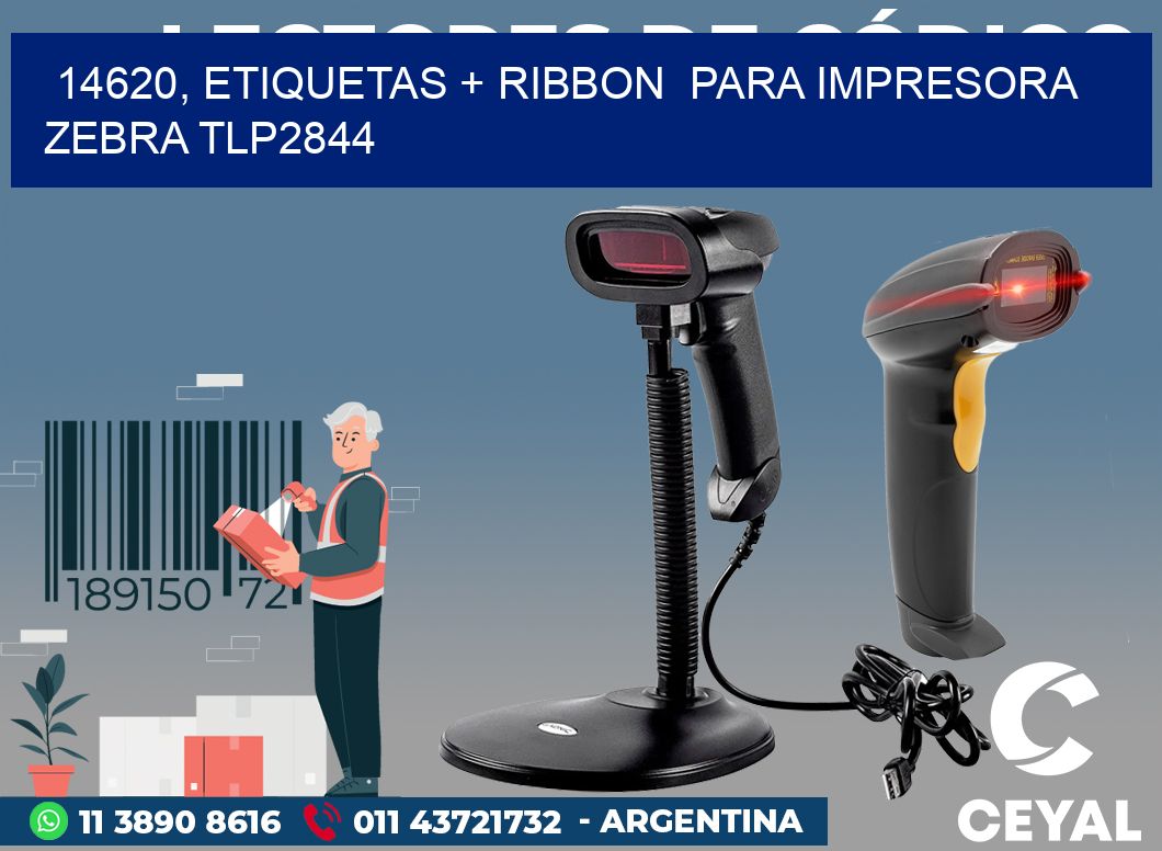 14620, etiquetas + ribbon  para impresora zebra TLP2844