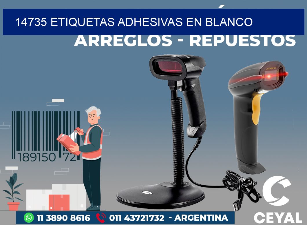 14735 ETIQUETAS ADHESIVAS EN BLANCO