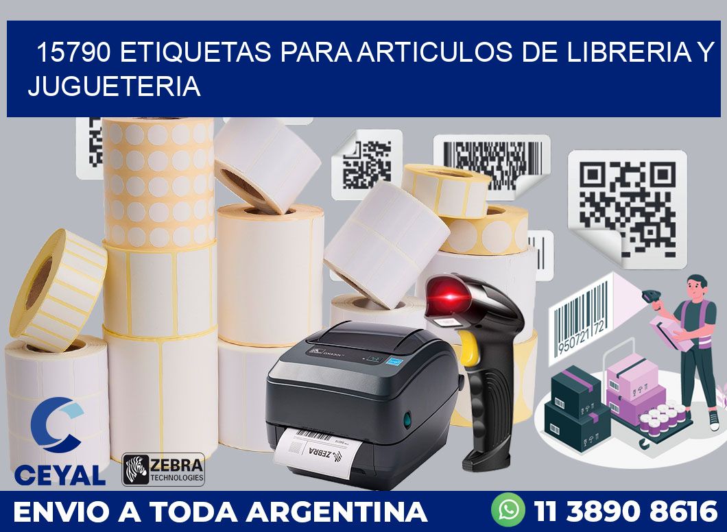 15790 ETIQUETAS PARA ARTICULOS DE LIBRERIA Y JUGUETERIA