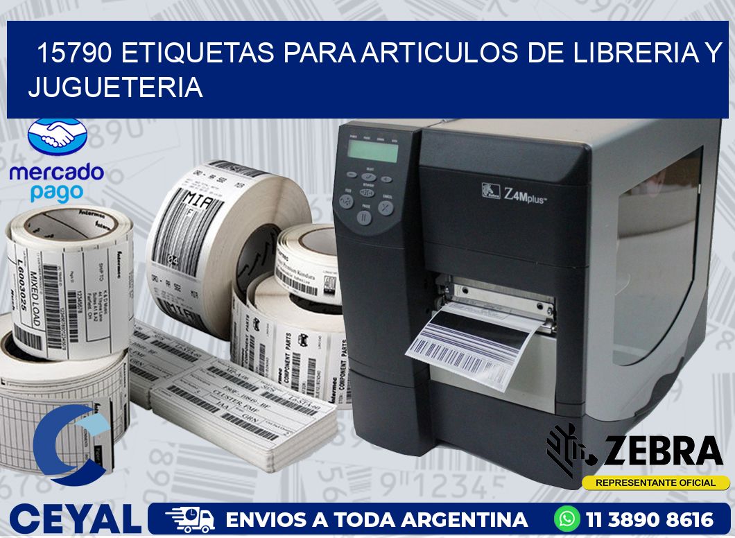 15790 ETIQUETAS PARA ARTICULOS DE LIBRERIA Y JUGUETERIA