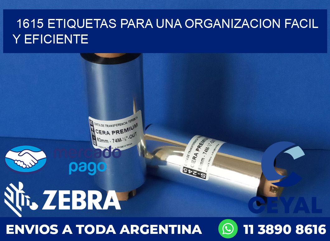 1615 ETIQUETAS PARA UNA ORGANIZACION FACIL Y EFICIENTE