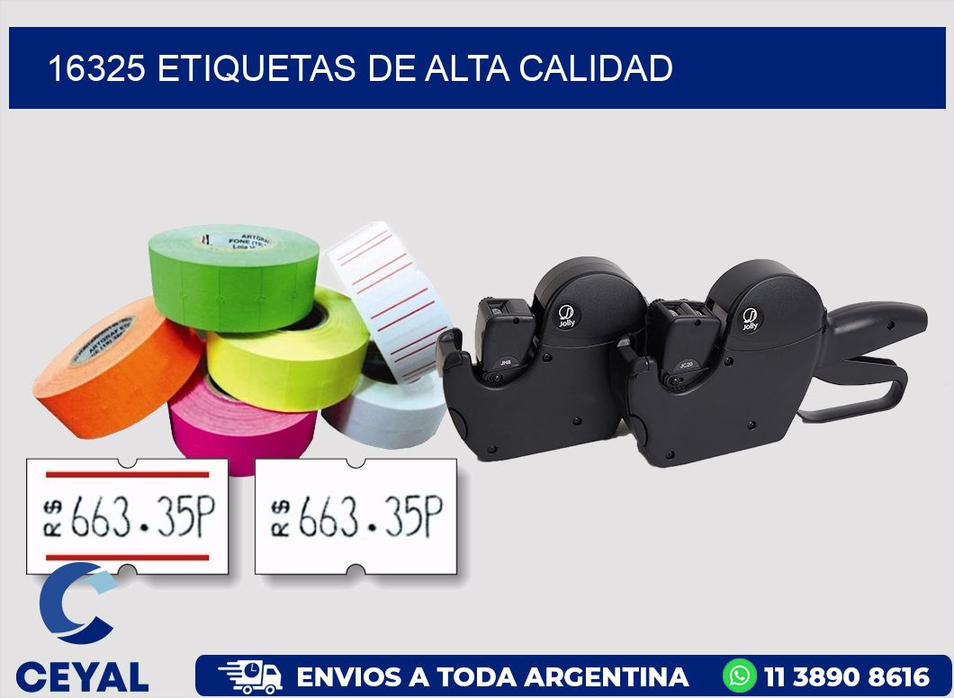 16325 ETIQUETAS DE ALTA CALIDAD